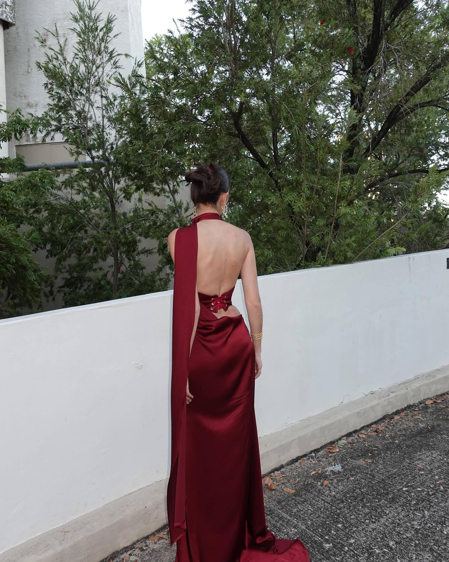 Satin Slip Maxi Dress Seraphina Rose - Rose & Mews