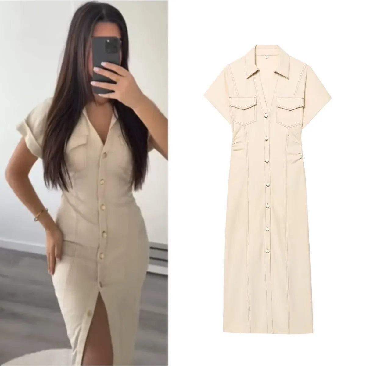 Denim Midi Dress Elena Rose