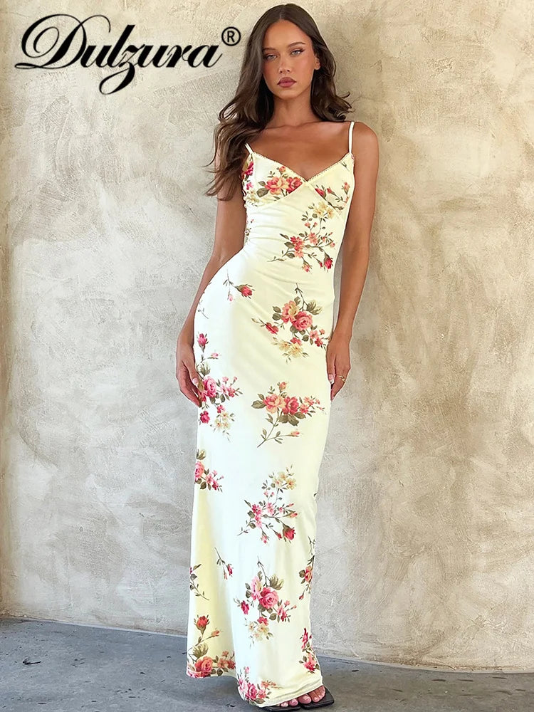 Knit Bodycon Backless Maxi Dress Aurore Rose