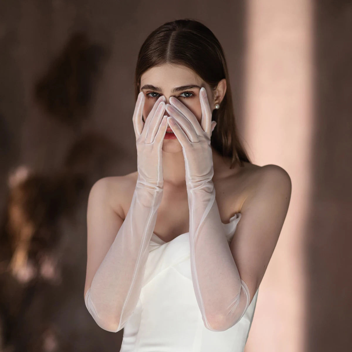 Soft Tulle Opera Bridal Gloves Seraphina Rose