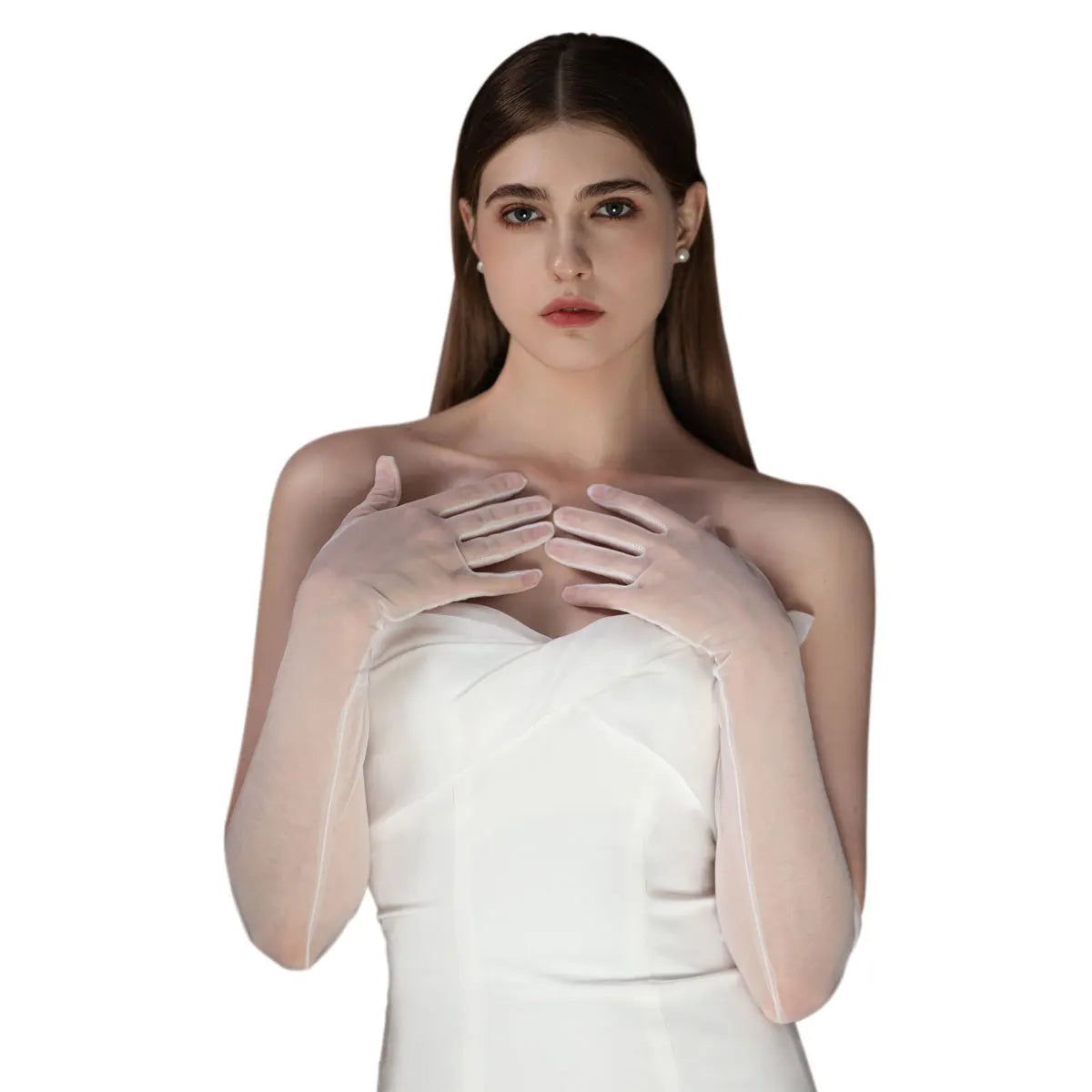 Soft Tulle Opera Bridal Gloves Seraphina Rose