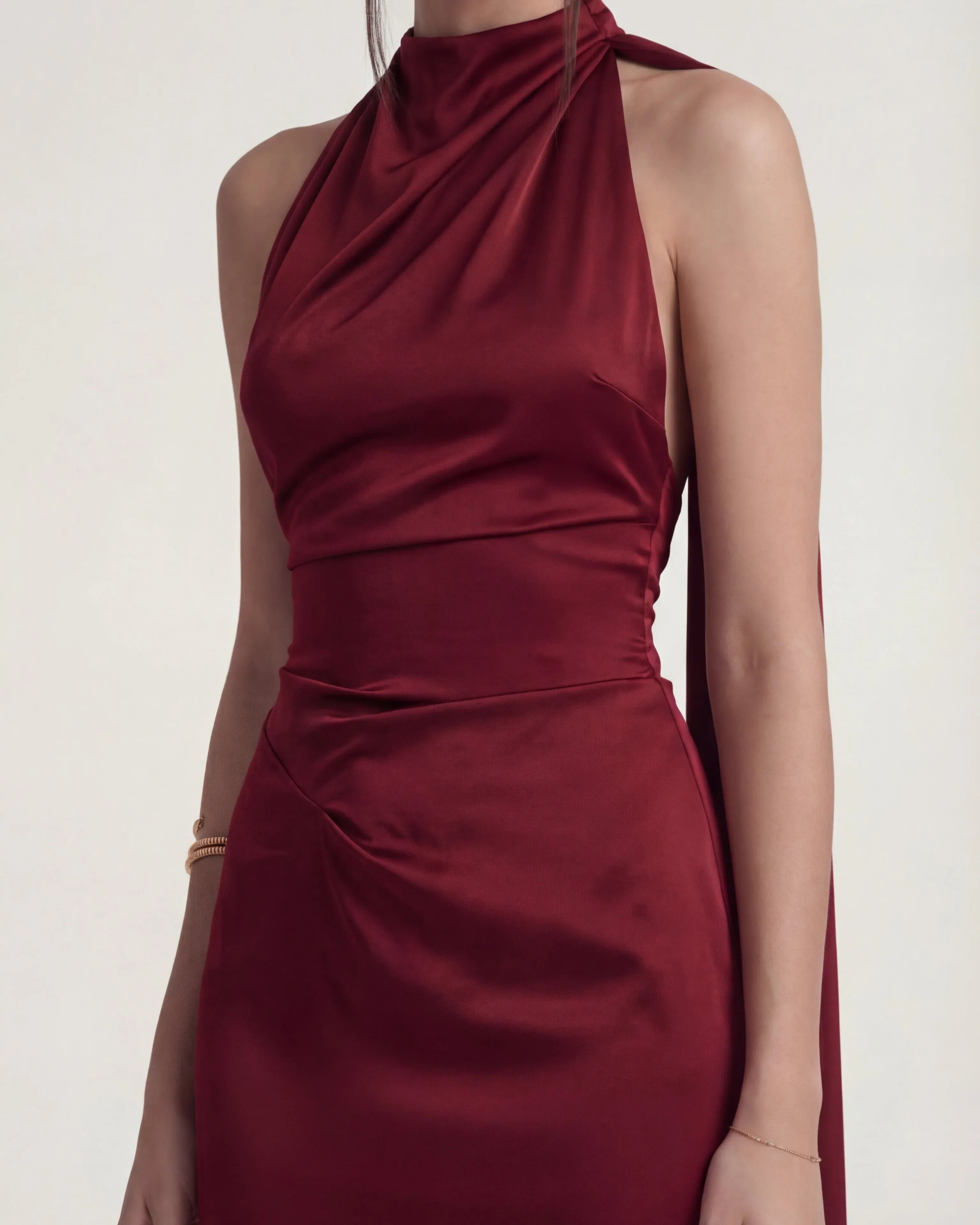 Satin Slip Maxi Dress Seraphina Rose - Rose & Mews