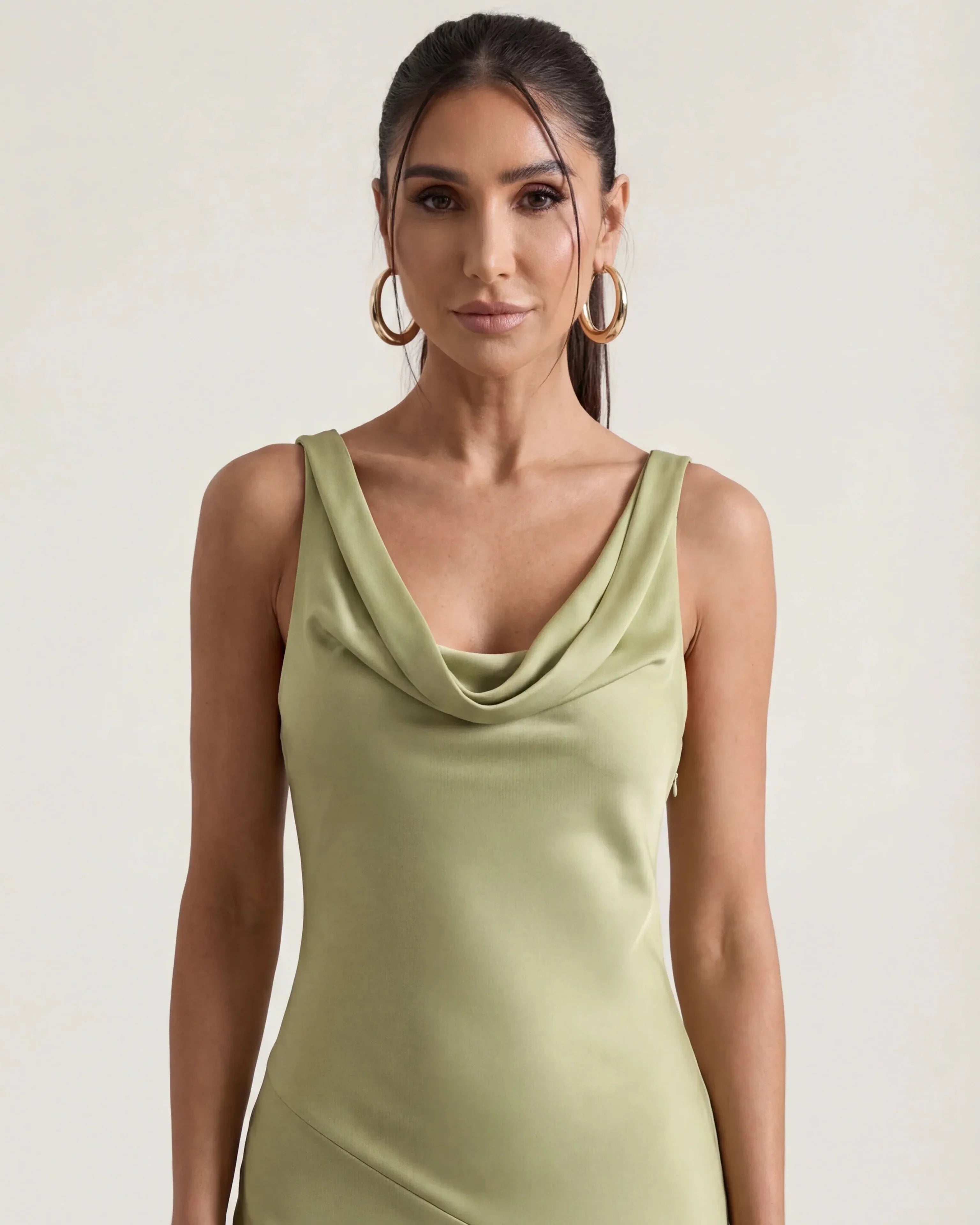 Satin Halter Maxi Dress Juliette Rose - Rose & Mews
