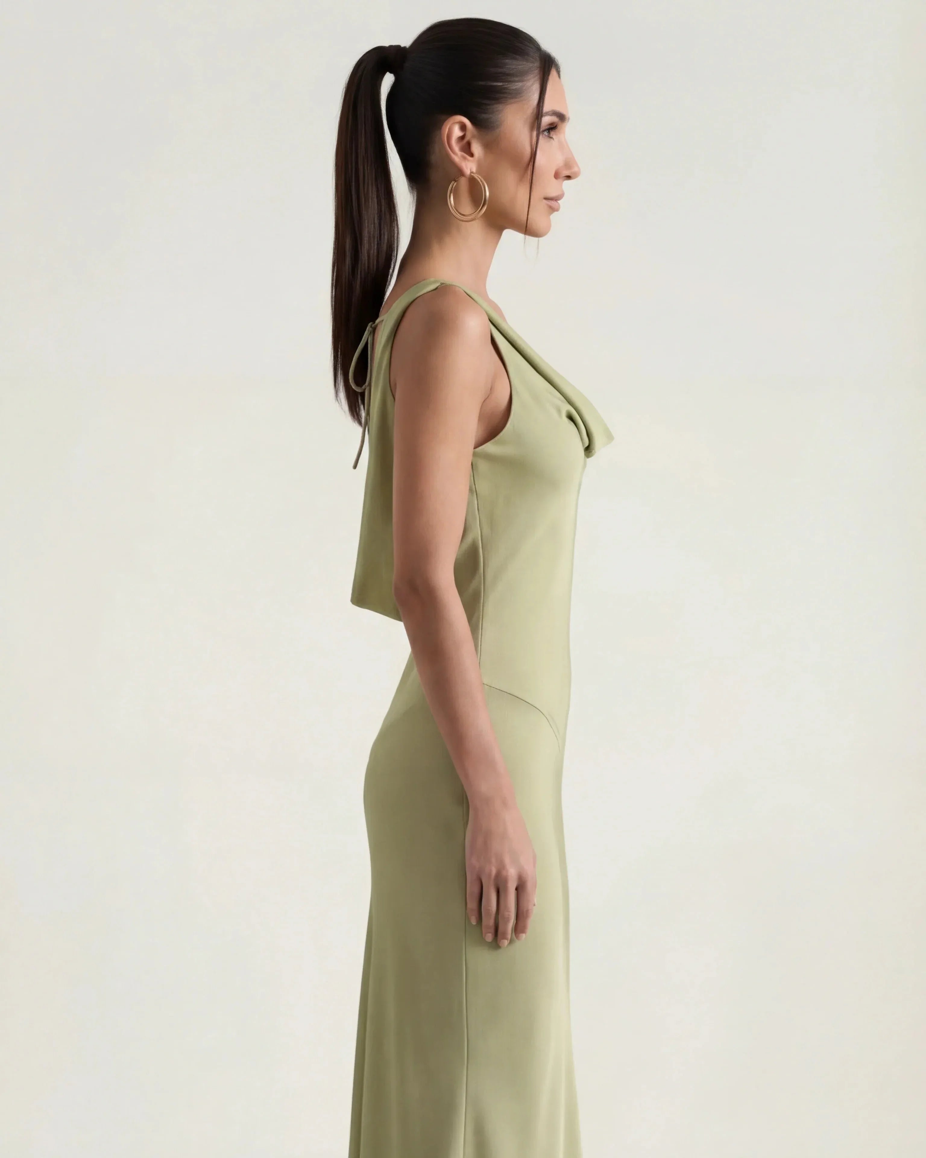 Satin Halter Maxi Dress Juliette Rose - Rose & Mews