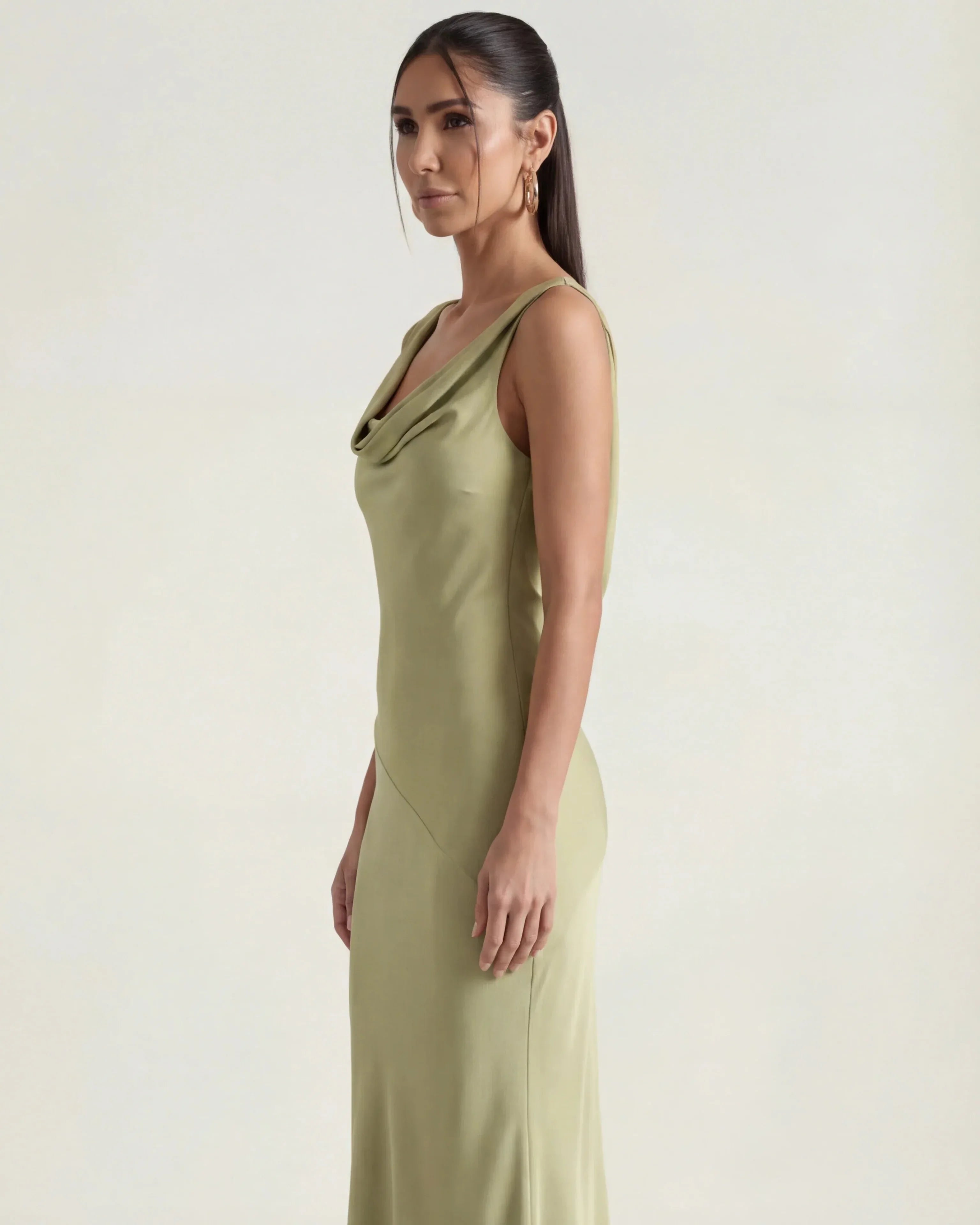 Satin Halter Maxi Dress Juliette Rose - Rose & Mews