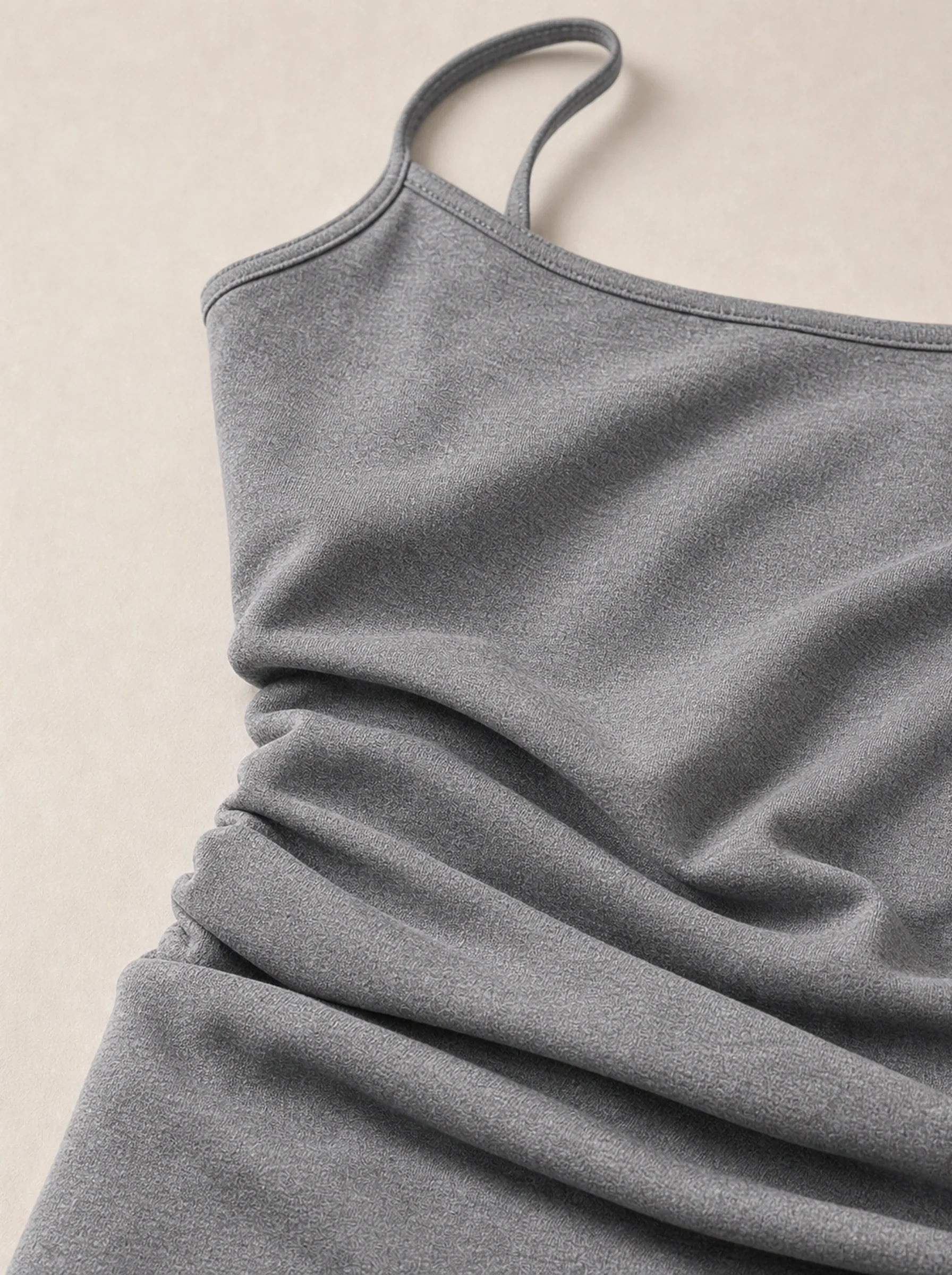 Bodycon Maxi Dress Bianca Rose in grey — fabric texture detail