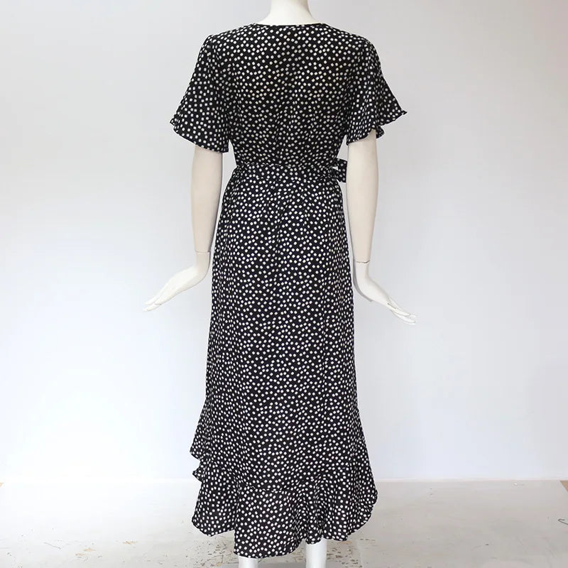 Chiffon Boho Wrap Maxi Dress Aurelia Rose