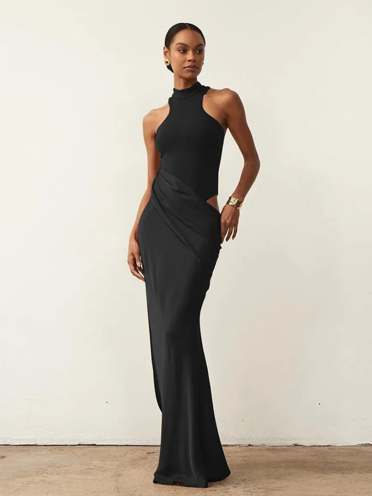 Satin Cut-Out Maxi Dress Lucia Rose