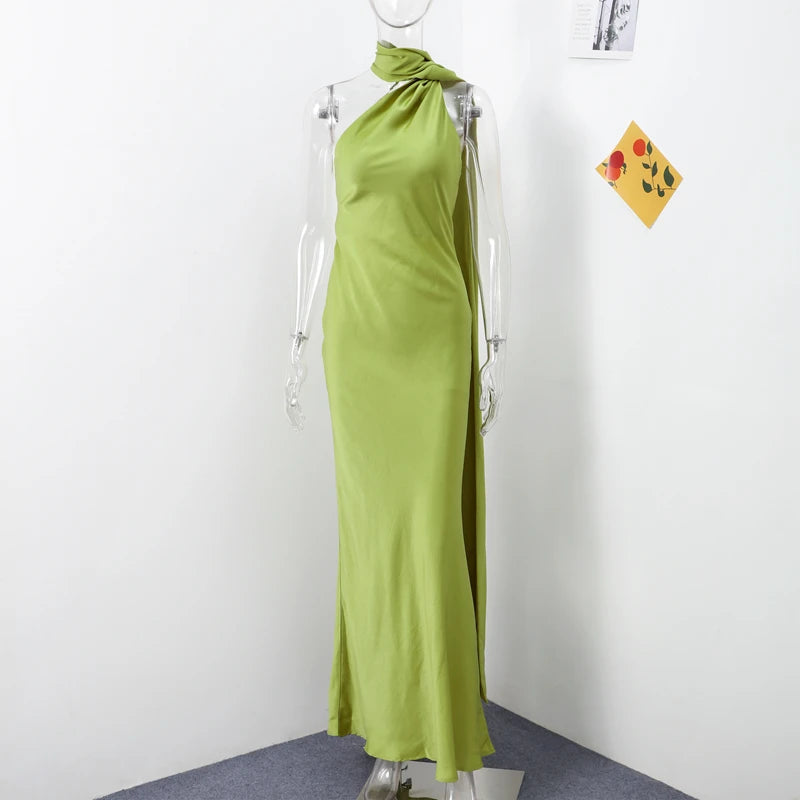Satin Halter Dress Margot Rose