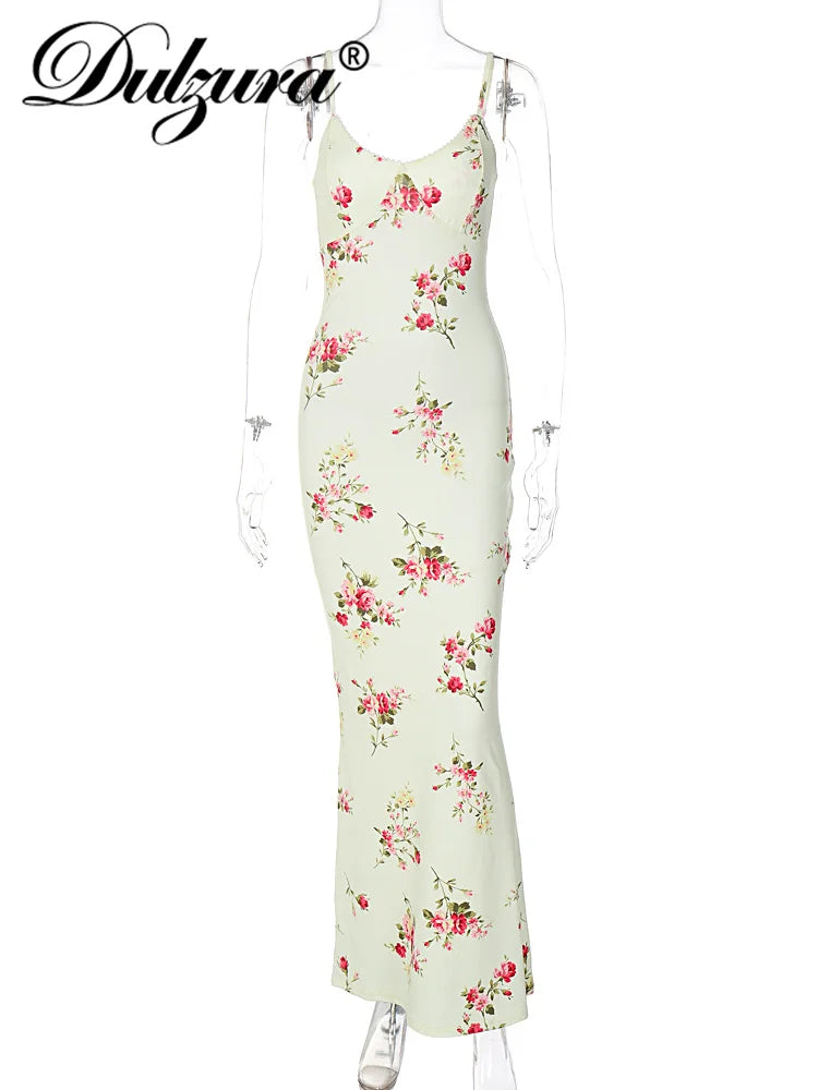 Knit Bodycon Backless Maxi Dress Aurore Rose
