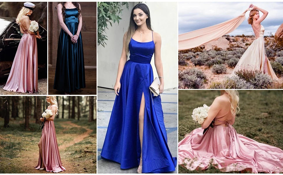 Satin A-Line Prom Gown Isabeau Rose