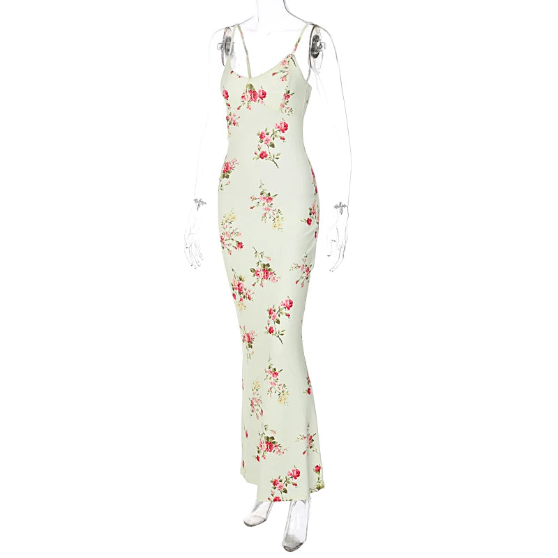 Knit Bodycon Backless Maxi Dress Aurore Rose