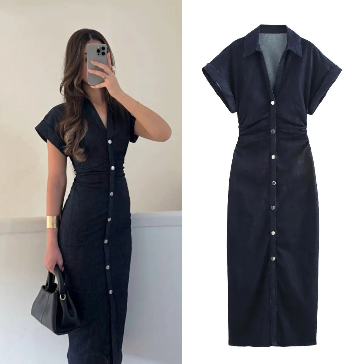 Denim Midi Dress Elena Rose