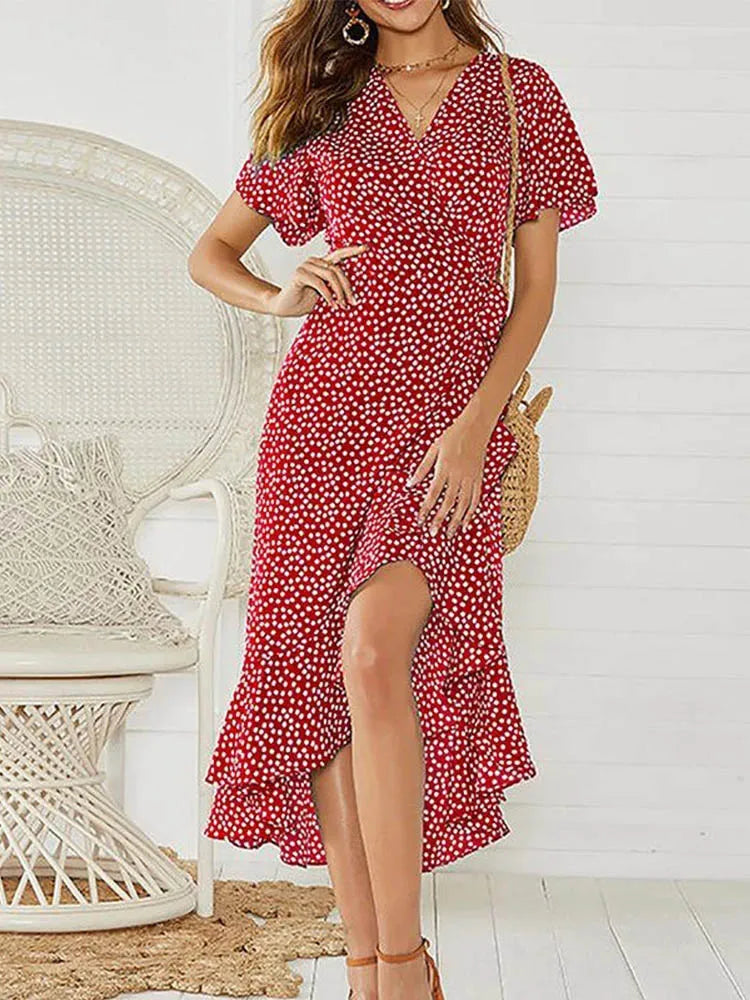 Chiffon Boho Wrap Maxi Dress Aurelia Rose
