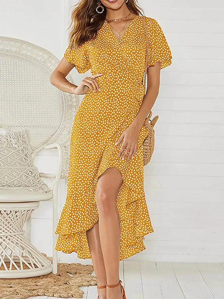 Chiffon Boho Wrap Maxi Dress Aurelia Rose