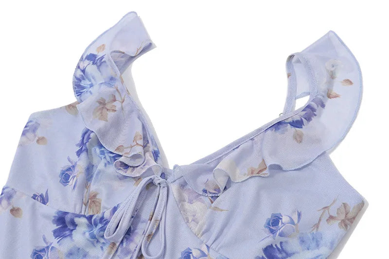 Floral Print Backless Maxi Dress Solène Rose