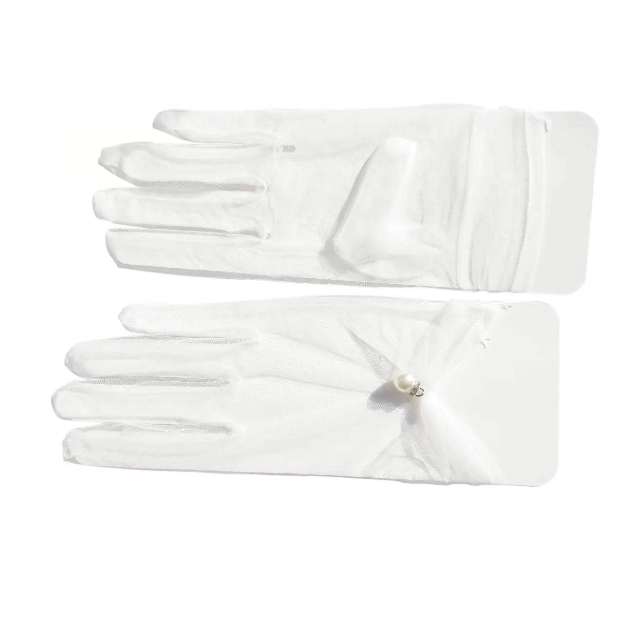 Pearl Beaded Tulle Wrist Gloves Odette Rose