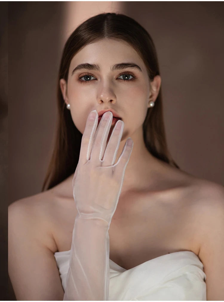Soft Tulle Opera Bridal Gloves Seraphina Rose