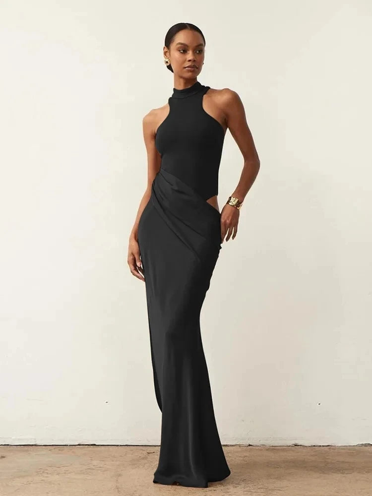 Satin Cut-Out Maxi Dress Lucia Rose