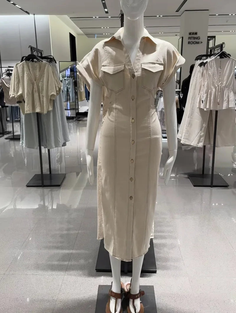Denim Midi Dress Elena Rose