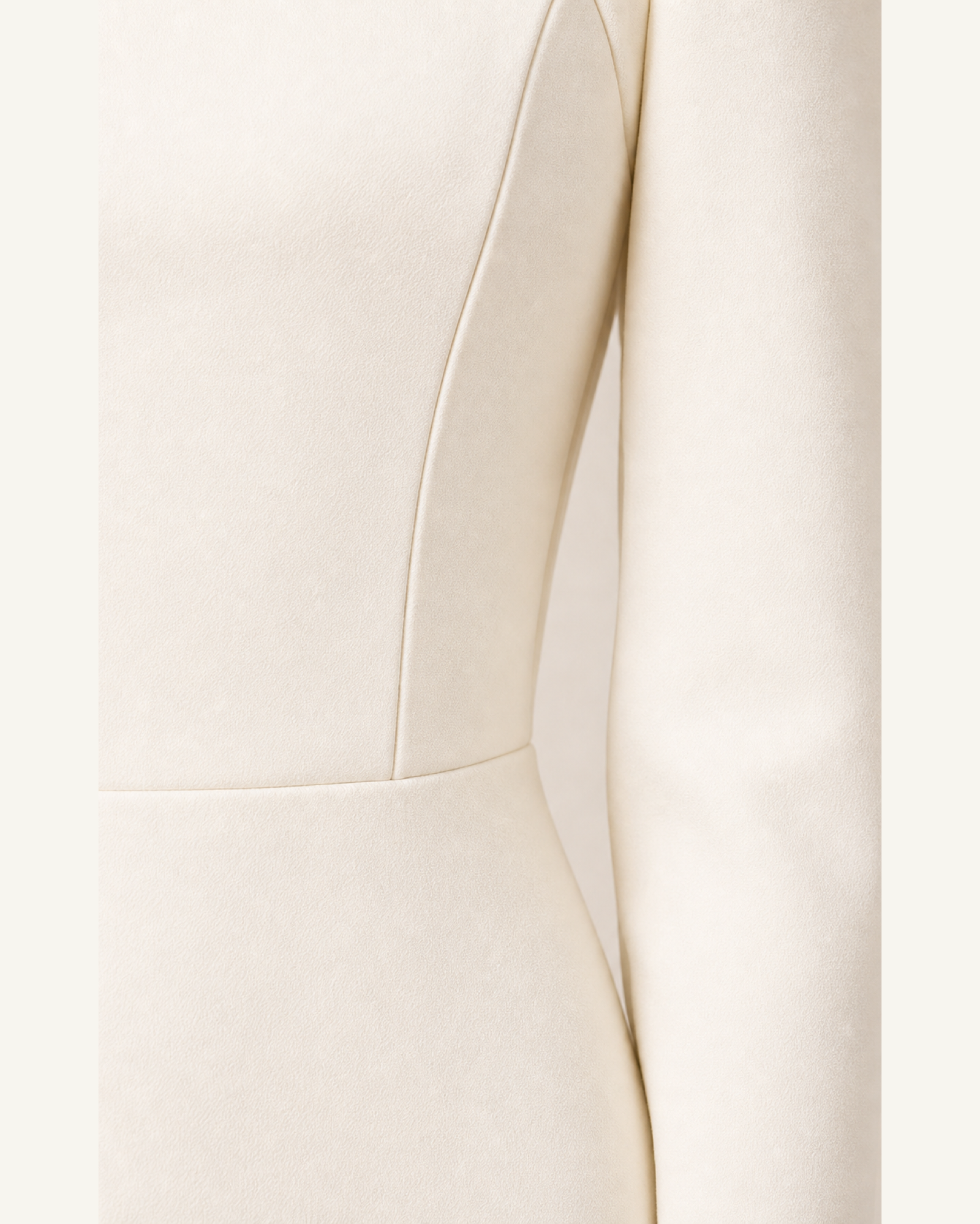 Long Sleeve Mermaid Prom Gown Amara Rose - Ivory - Fabric Closeup
