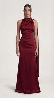 Satin Slip Maxi Dress Seraphina Rose - Rose & Mews