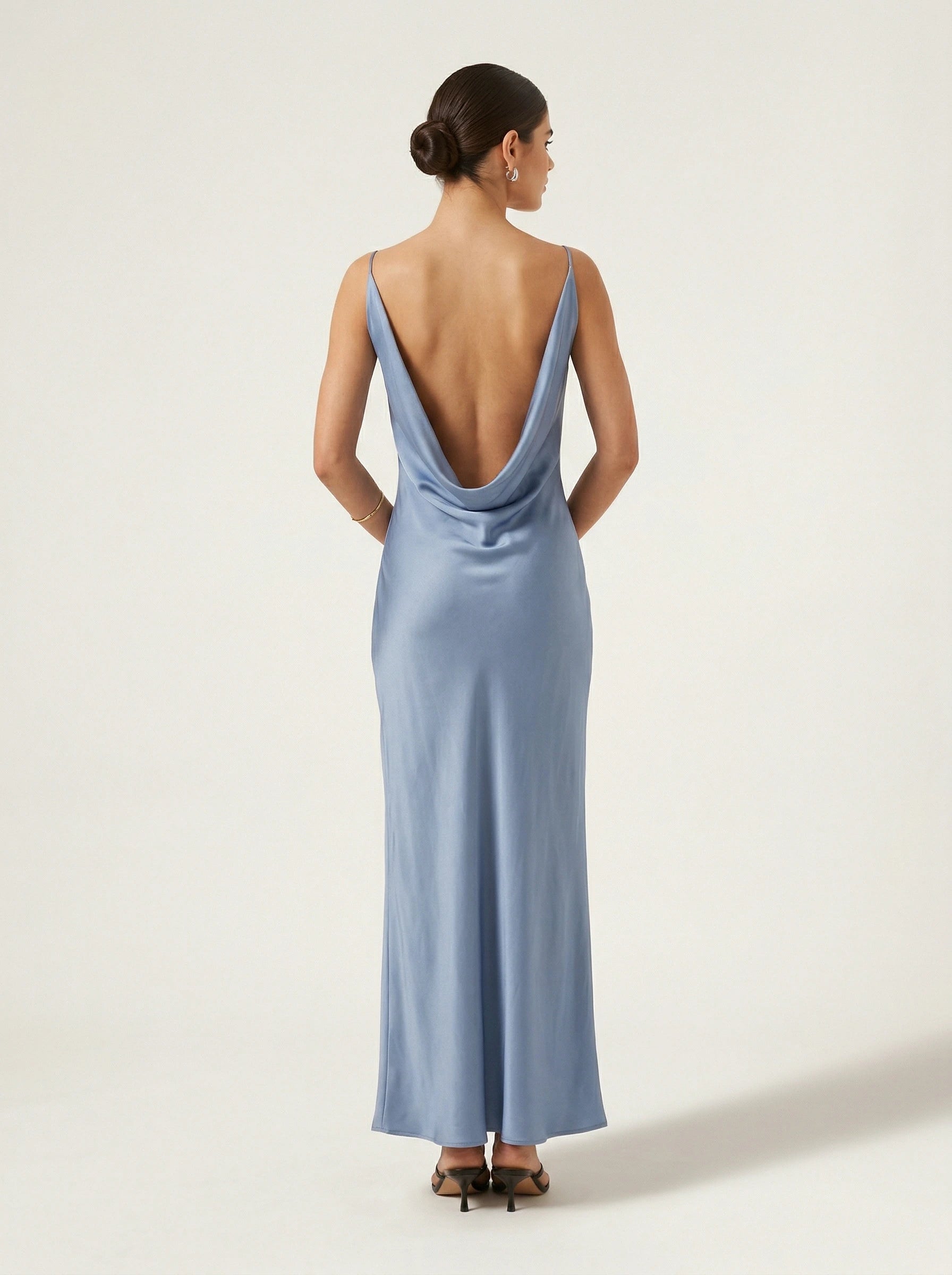 Satin Maxi Dress Genevieve Rose