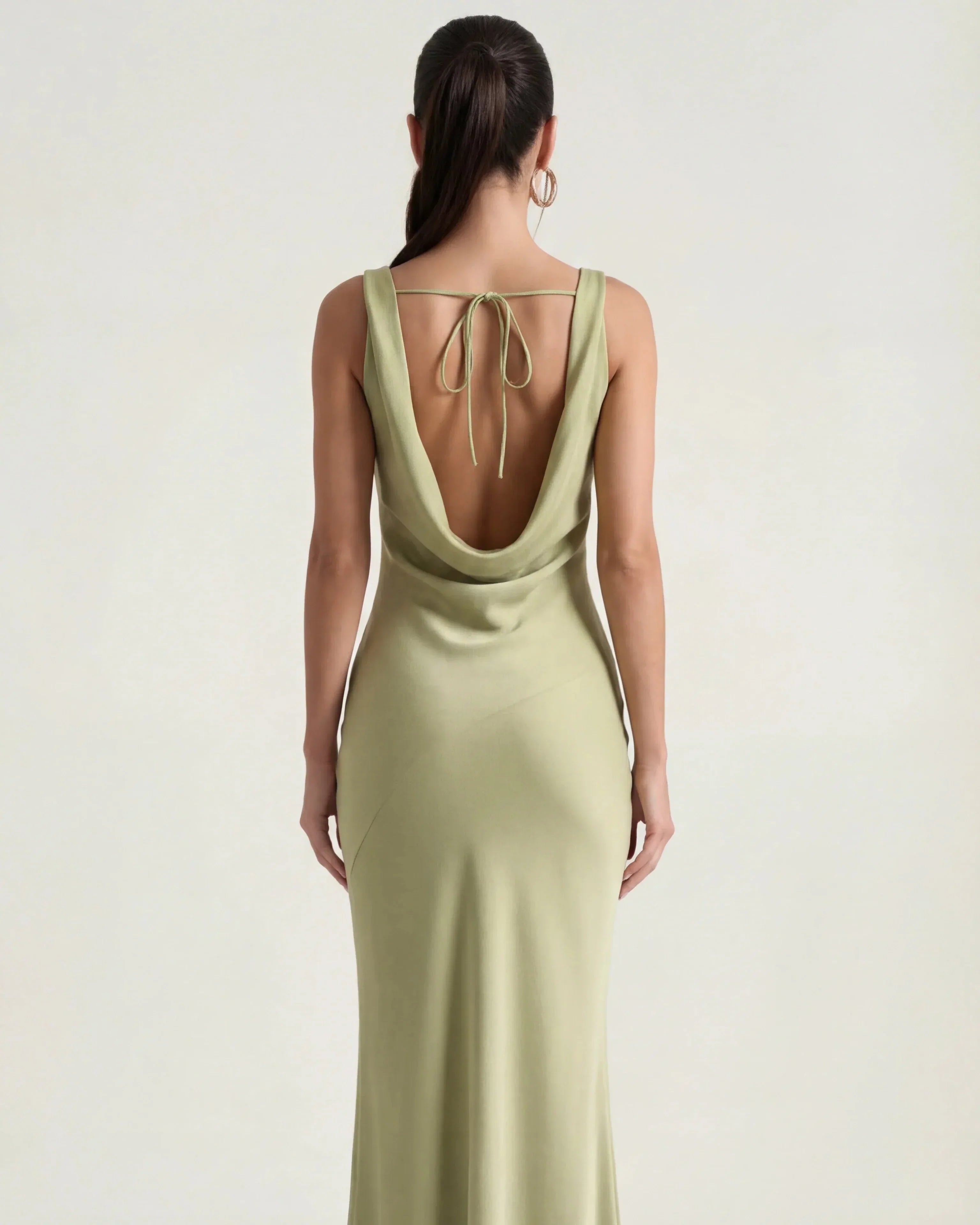 Satin Halter Maxi Dress Juliette Rose - Rose & Mews