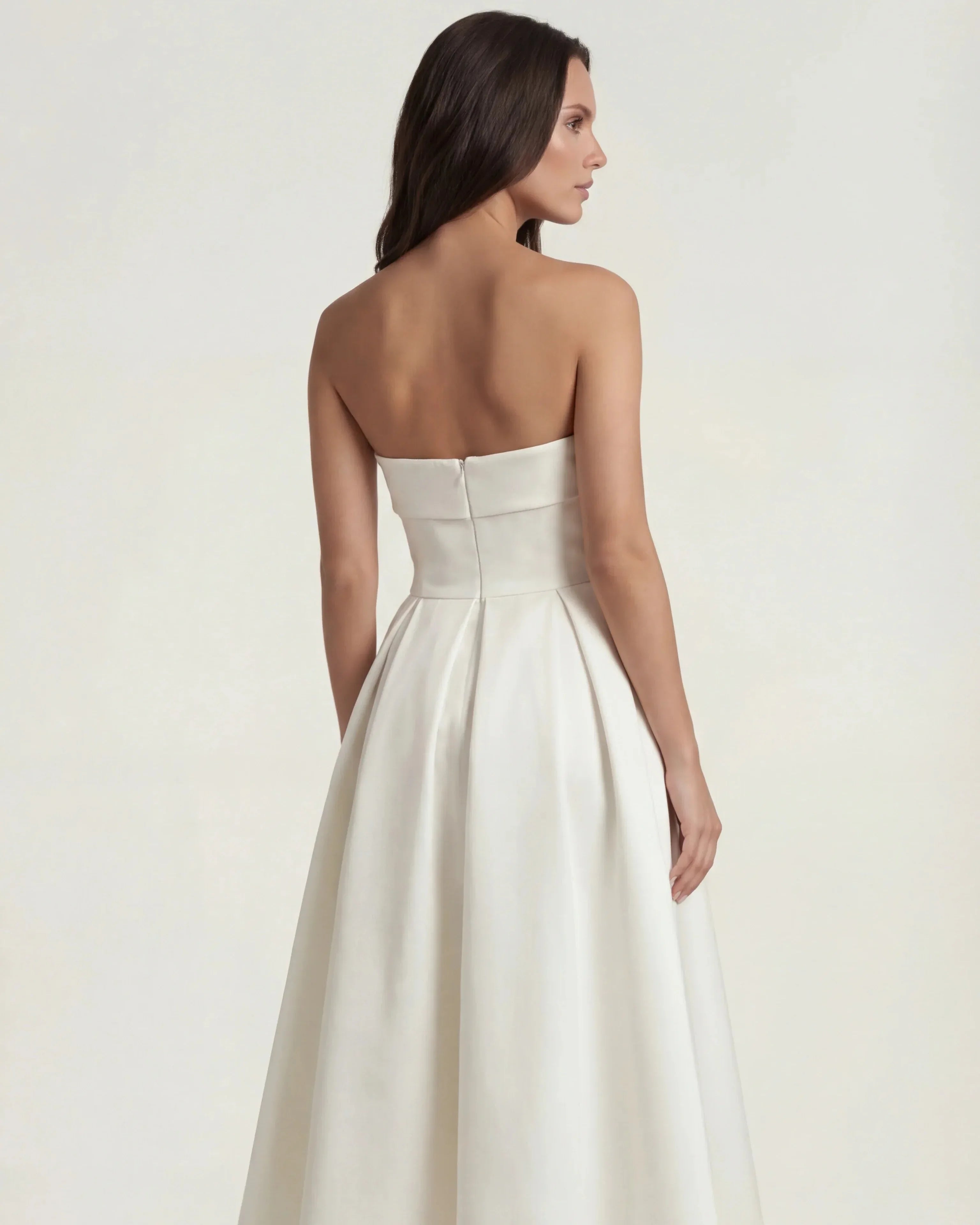 White wrap midi dress with flattering draped fit, Penelope Rose by Rose & Mews