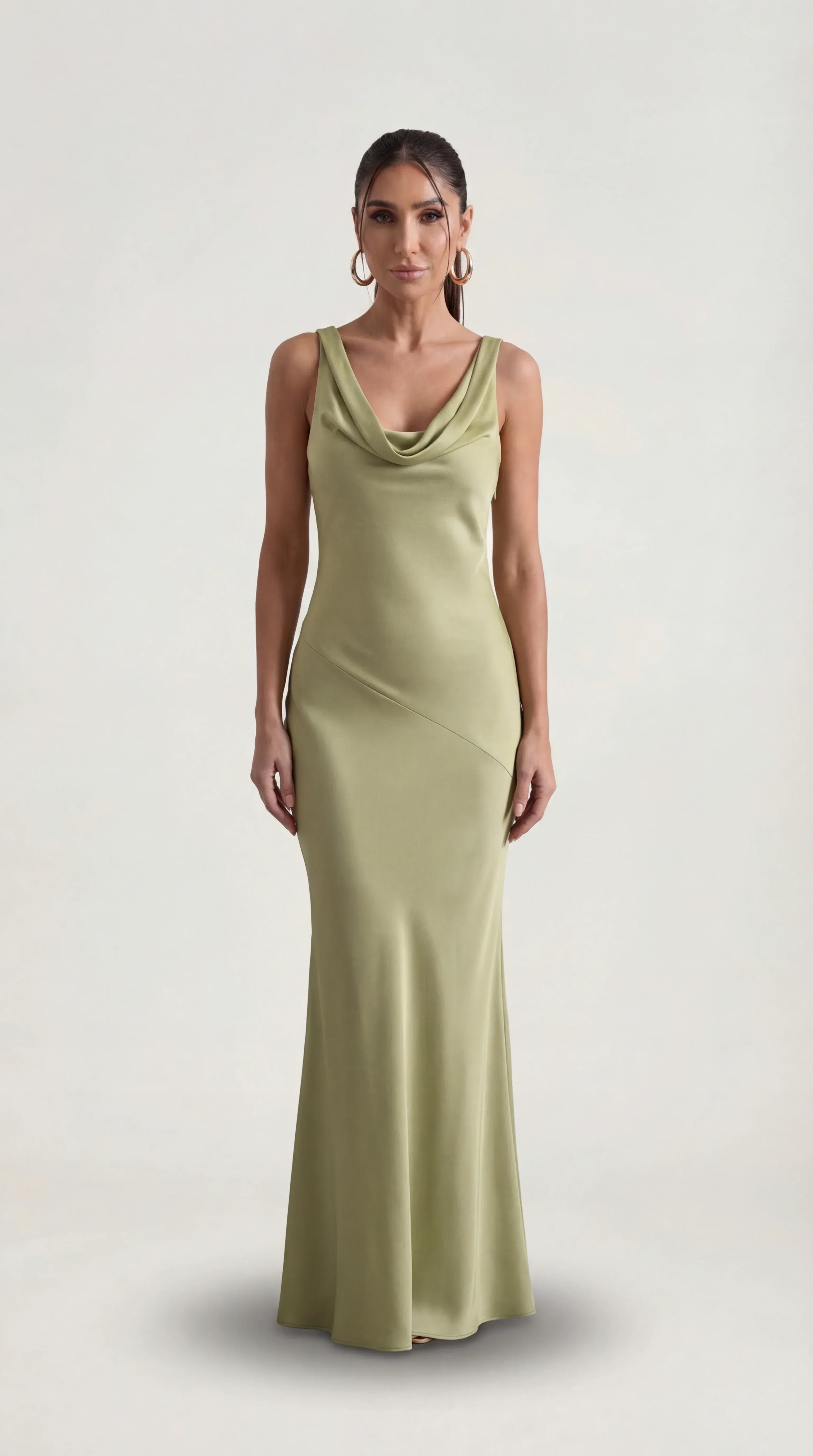 Satin Halter Maxi Dress Juliette Rose - Rose & Mews