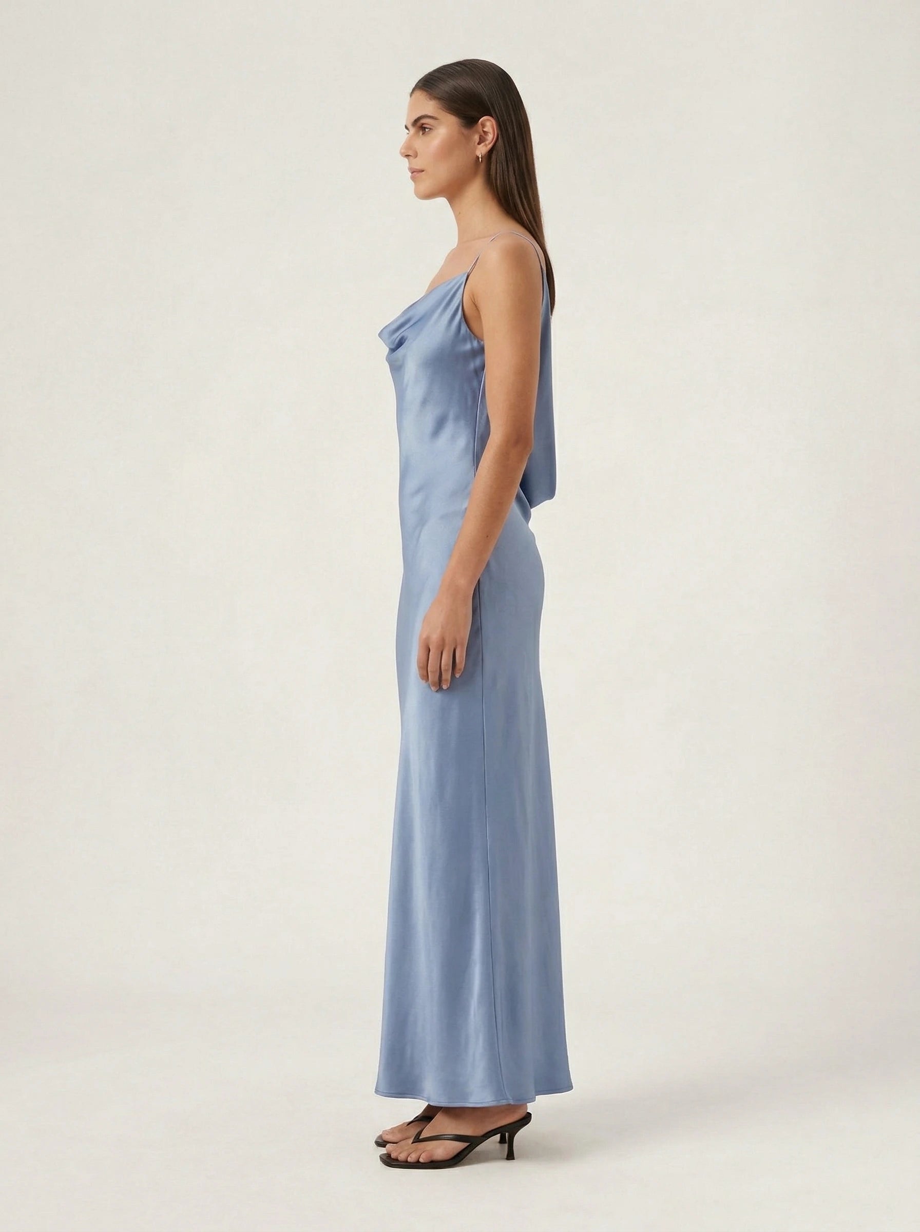 Satin Maxi Dress Genevieve Rose