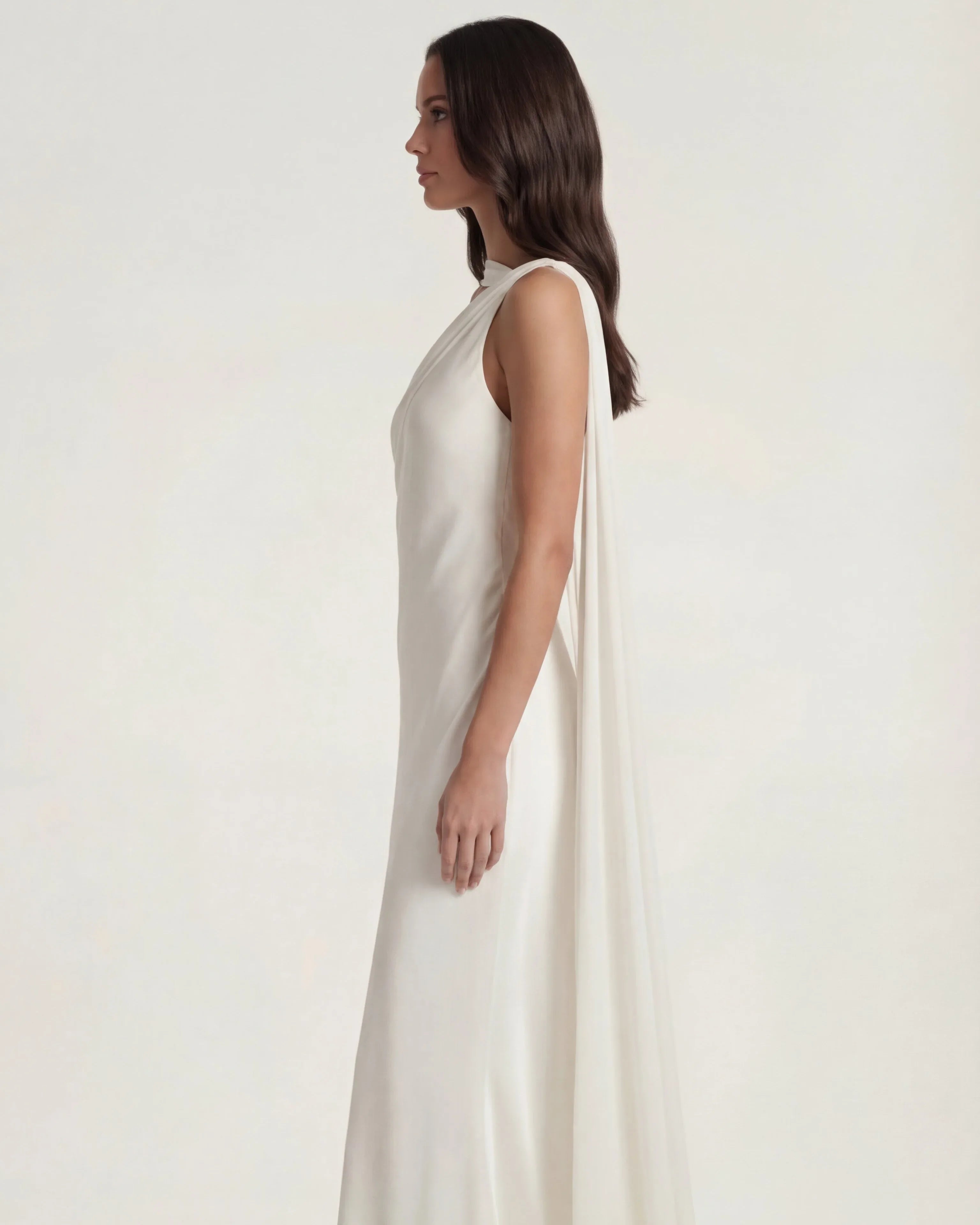 Satin Slip Maxi Dress Beatrice Rose - Rose & Mews