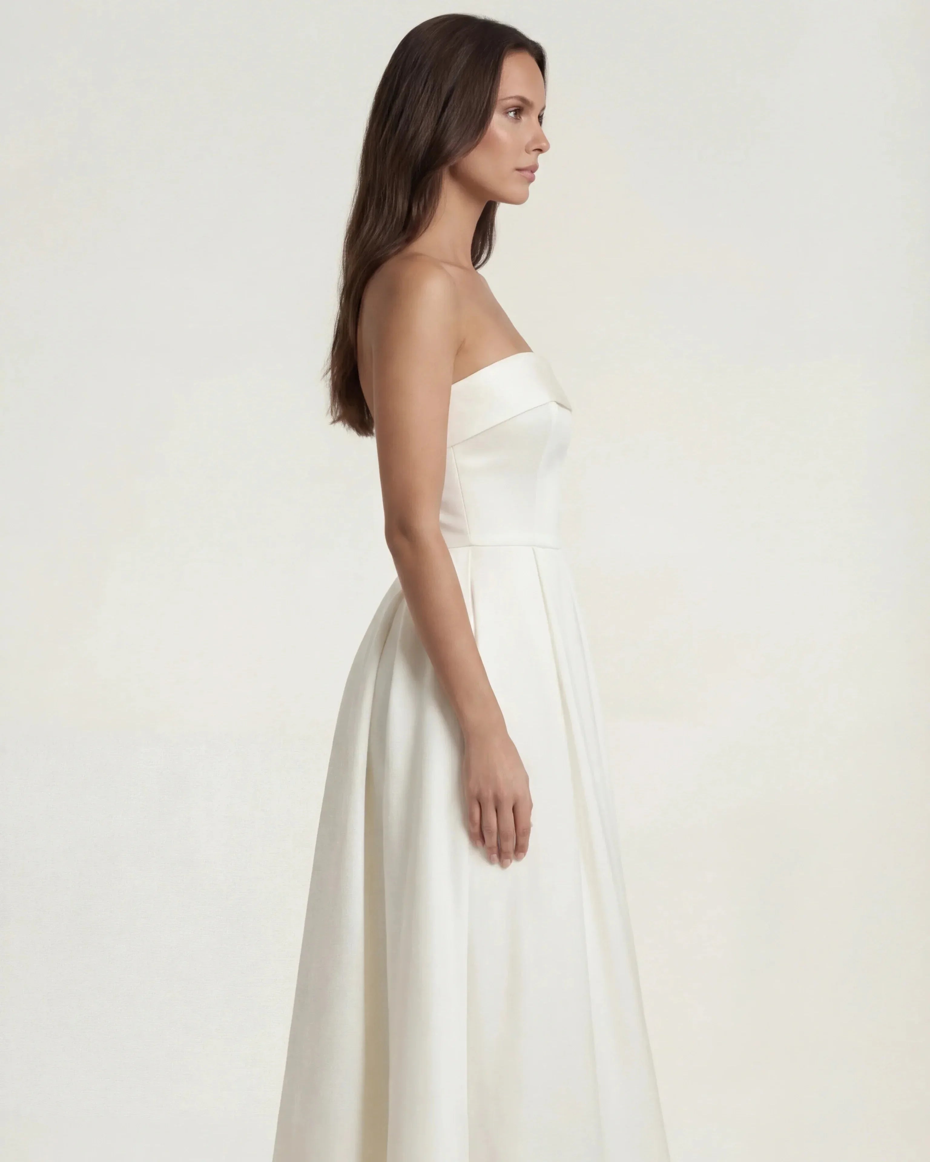 White wrap midi dress with flattering draped fit, Penelope Rose by Rose & Mews
